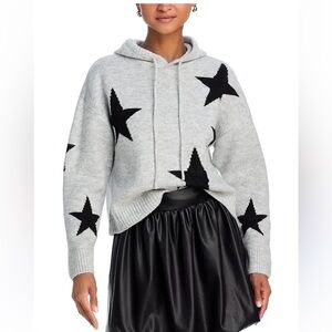 AQUA star hoodie sweater gray with black stars
Size S